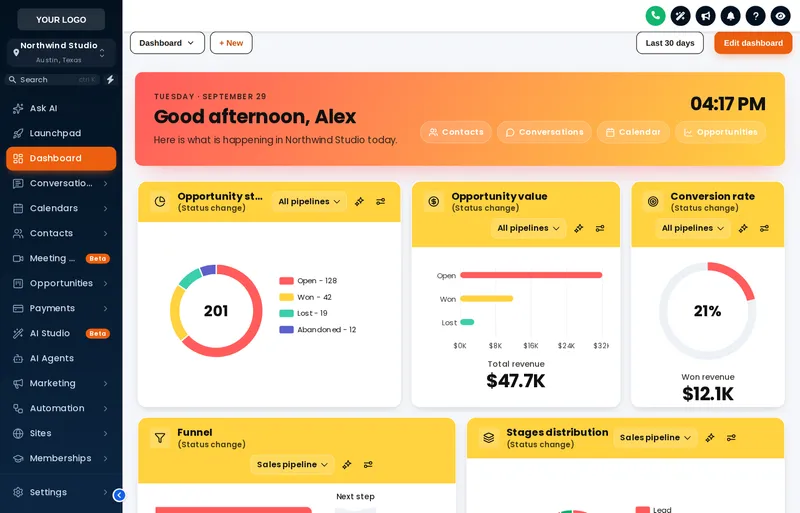 The Neo Brutal dashboard design: thick outlines, hard shadows and loud yellow and red widget cards.