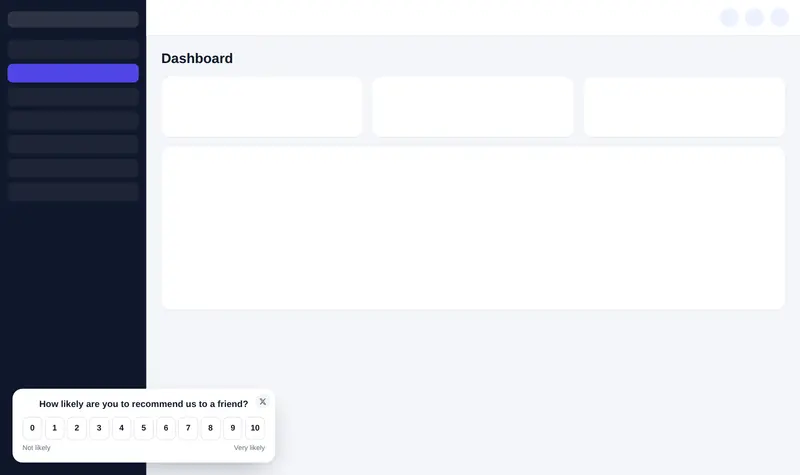 An NPS score card asking clients how likely they are to recommend you, inside GoHighLevel.